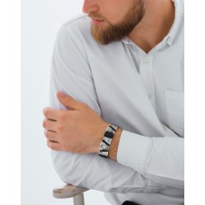 БРАСЛЕТ "АРХАНГЕЛЫ" ИЗ КОЖИ И СЕРЕБРА