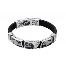 СЕРЕБРЯНЫЙ БРАСЛЕТ "ГЕОРГИЙ ПОБЕДОНОСЕЦ, НИКОЛАЙ ЧУДОТВОРЕЦ И СПИРИДОН ТРИМИФУНТСКИЙ"