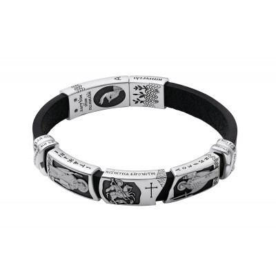 СЕРЕБРЯНЫЙ БРАСЛЕТ "ГЕОРГИЙ ПОБЕДОНОСЕЦ, НИКОЛАЙ ЧУДОТВОРЕЦ И СПИРИДОН ТРИМИФУНТСКИЙ"