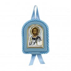 Набор крестильный 'Вседержитель': икона, ложка с позолотой и с эмалью (Серебро 925)
