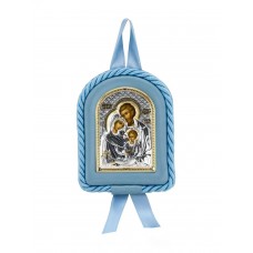 Набор 'Крестильный 'Святое семейство': икона, крестик, ложка с позолотой 