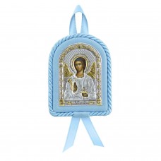 Набор крестильный 'Ангел Хранитель': икона, ложка с позолотой и с эмалью (Серебро 925)