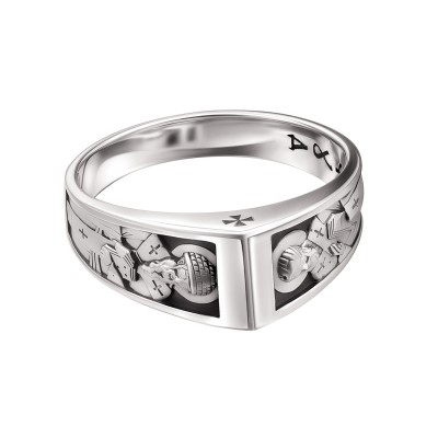 СЕРЕБРЯНОЕ КОЛЬЦО "СПИРИДОН ТРИМИФУНТСКИЙ И НИКОЛАЙ ЧУДОТВОРЕЦ"