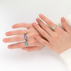 КОЛЬЦО "ПТИЧКА" С ГОРЯЧЕЙ ЭМАЛЬЮ