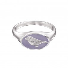 КОЛЬЦО "ПТИЧКА" С ГОРЯЧЕЙ ЭМАЛЬЮ