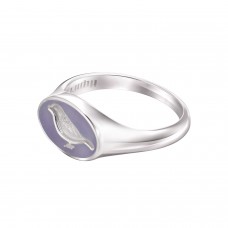 КОЛЬЦО "ПТИЧКА" С ГОРЯЧЕЙ ЭМАЛЬЮ