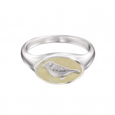 КОЛЬЦО "ПТИЧКА" С ГОРЯЧЕЙ ЭМАЛЬЮ