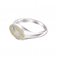 КОЛЬЦО "ПТИЧКА" С ГОРЯЧЕЙ ЭМАЛЬЮ