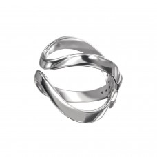 СЕРЕБРЯНОЕ КОЛЬЦО "ПЕРЕКРЕСТИЕ" С ФИАНИТАМИ