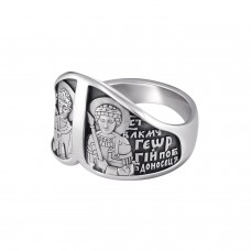 СЕРЕБРЯНОЕ КОЛЬЦО "ГЕОРГИЙ ПОБЕДОНОСЕЦ И ДИМИТРИЙ СОЛУНСКИЙ"