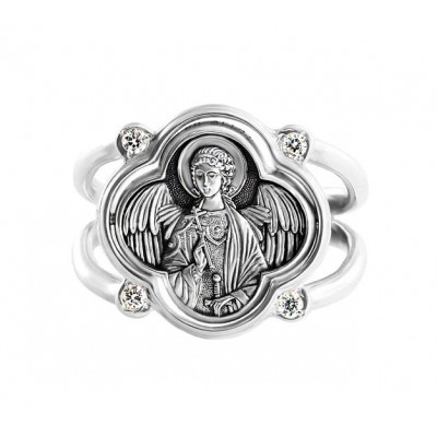 ДВОЙНОЕ КОЛЬЦО "АНГЕЛ ХРАНИТЕЛЬ И РАЙСКИЕ ПТИЧКИ"