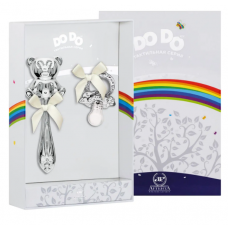 Набор для малышей DODO 'Медведь': погремушка и сувенир-пустышка в футляре(Серебро 925)